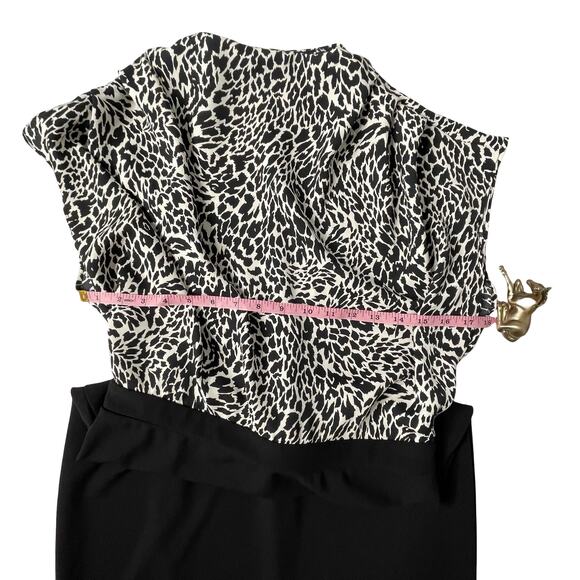 Express Black & White Animal Print Mock Neck Midi Dress Size M - Picture 5 of 8